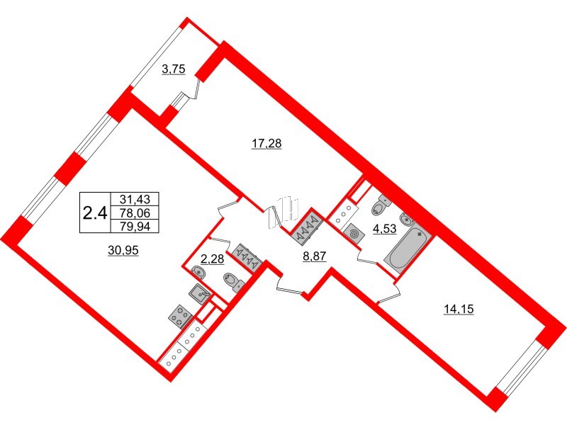 2-комн. планировка