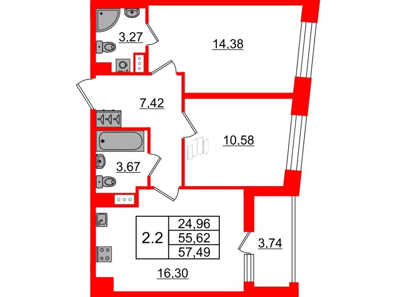 2-комн. планировка