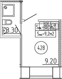 Студия, 12,5 м²